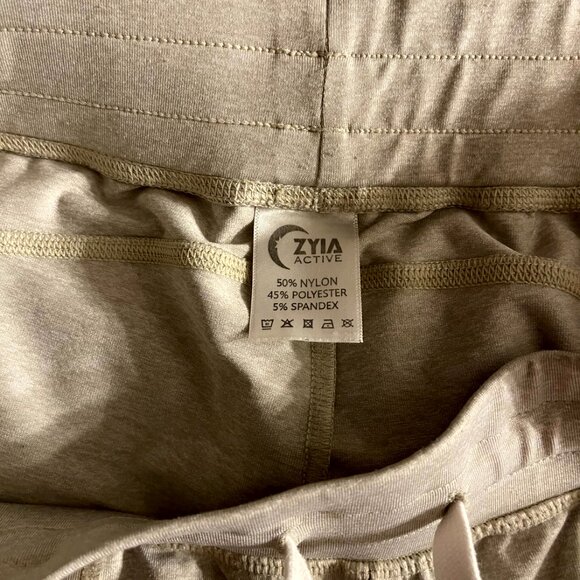 Zyia Active Cozy Joggers Oatmeal Size Medium Sweatpants Cream - Picture 6 of 8